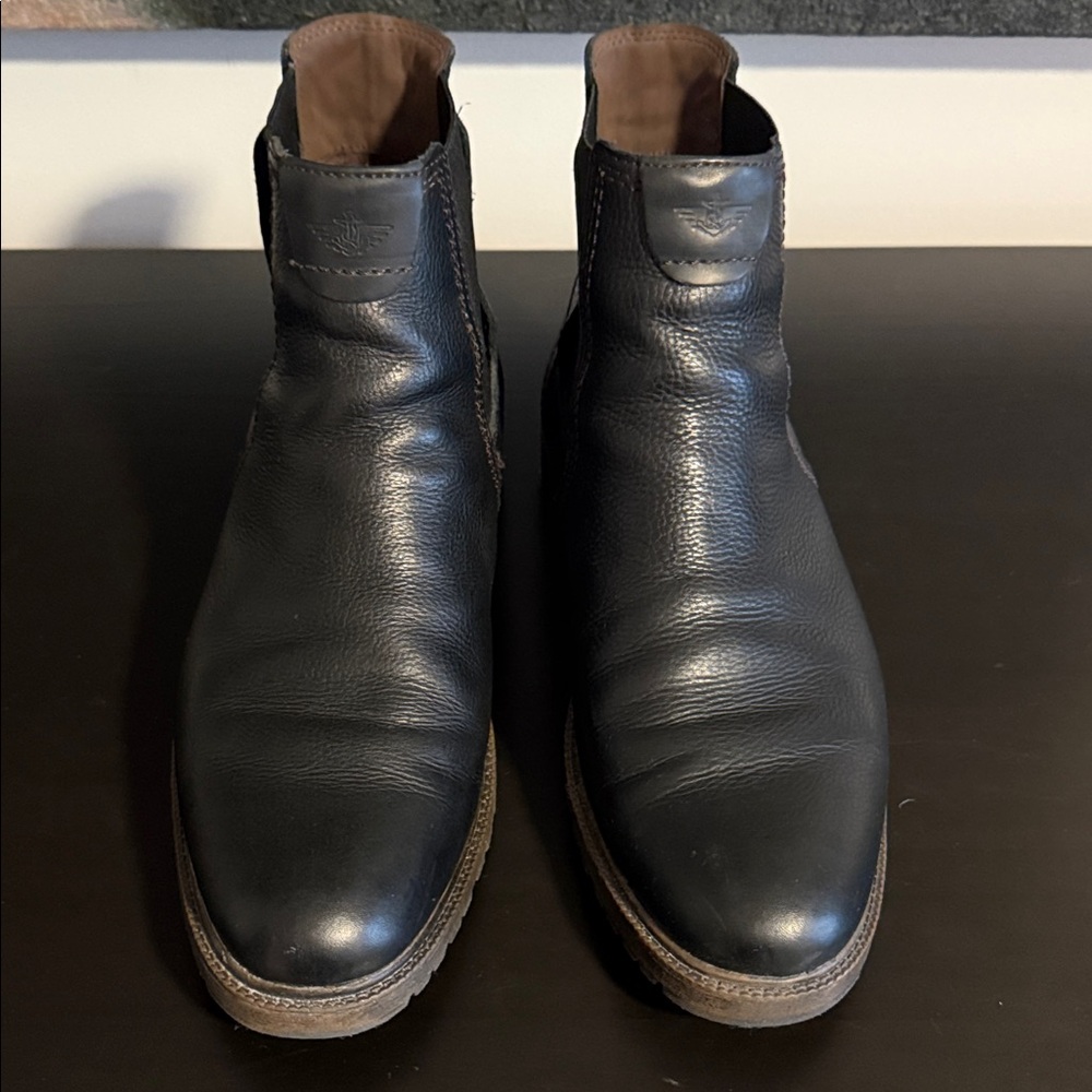 Dockers Black Leather Men's Chelsea Boots